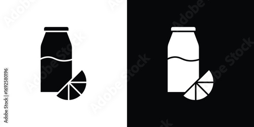 Juice bottle icon logo. simple graphic symbols