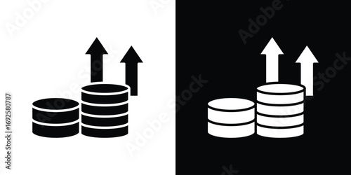 High revenue icon logo. simple graphic symbols