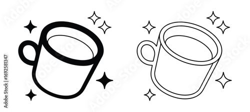 Coffee mug icon sign symbol design.