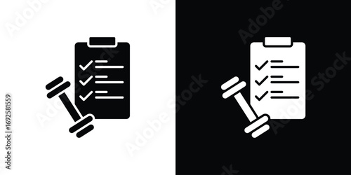 Fitness plan icon logo. simple graphic symbols