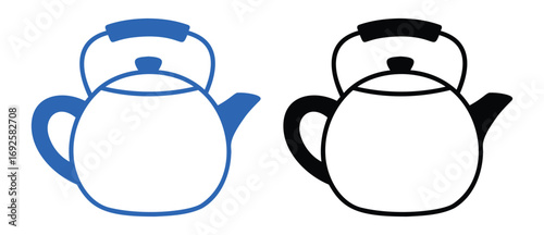 teapot glyph outline icon with white background vector stock illustration