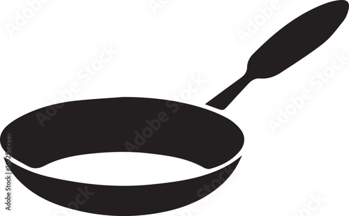 Frying Pan Silhouette Vector — Cookware Icon, Kitchen Utensil Clipart
