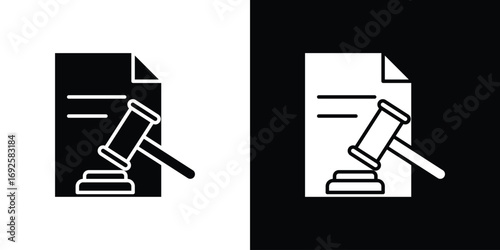 Court decision icon logo. simple graphic symbols