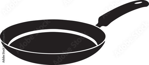 Frying Pan Silhouette Vector — Cookware Icon, Kitchen Utensil Clipart
