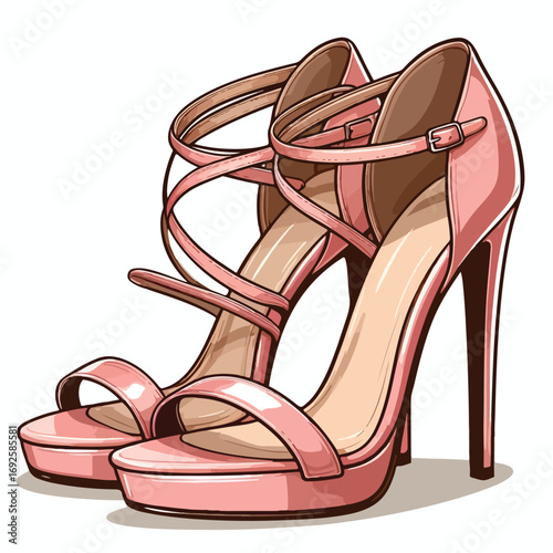  Vector image of beautiful high heels