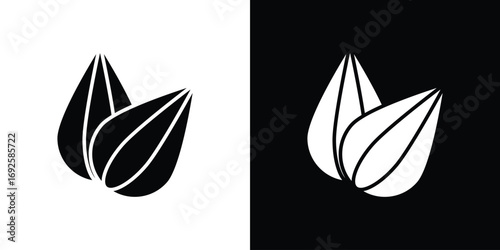Almond icon logo. simple graphic symbols