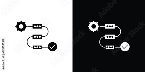Workflow process icon logo. simple graphic symbols