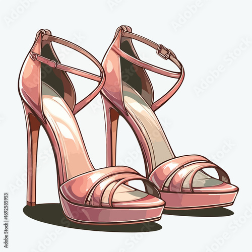  Vector image of beautiful high heels