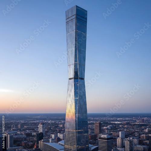 skyscrapers at sunset