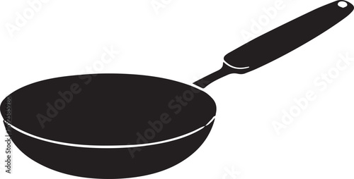 Frying Pan Silhouette Vector — Cookware Icon, Kitchen Utensil Clipart