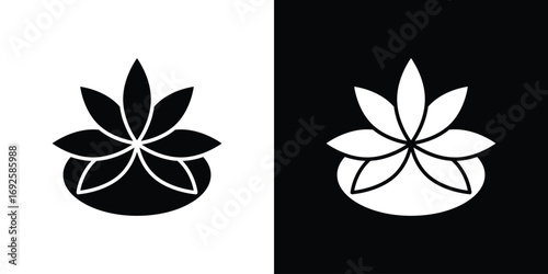 Water lily icon logo. simple graphic symbols