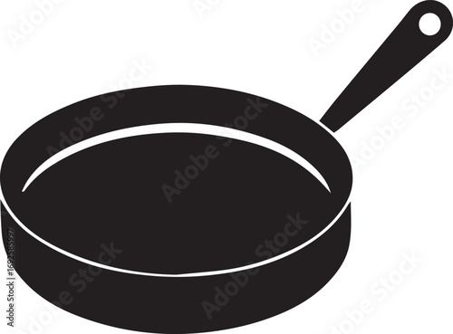 Frying Pan Silhouette Vector — Cookware Icon, Kitchen Utensil Clipart