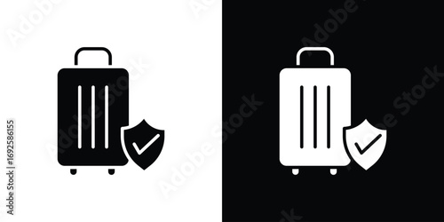 Travel insurance icon logo. simple graphic symbols