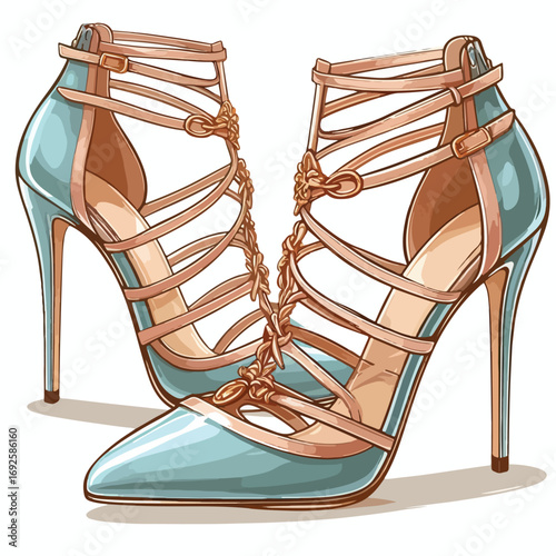  Vector image of beautiful high heels