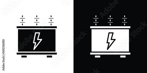 Transformer icon logo. simple graphic symbols