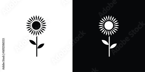 Sunflower icon logo. simple graphic symbols