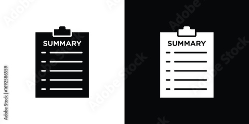 Summary icon logo. simple graphic symbols