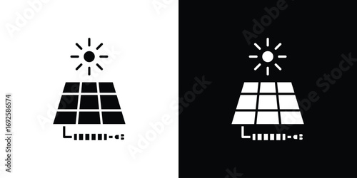 Solar energy icon logo. simple graphic symbols