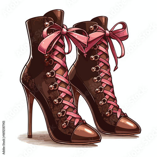  Vector image of beautiful high heels
