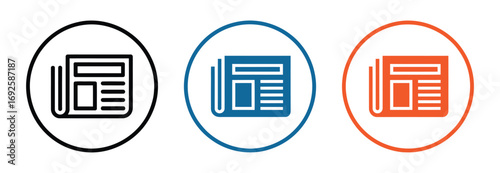 Newspaper icon set for news media press and daily publication information and journalism , vector illustration .