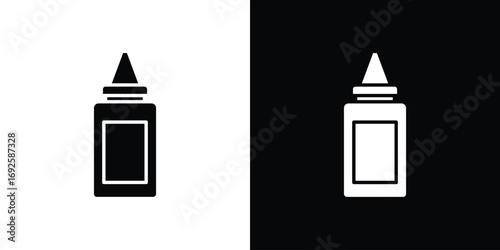 Nasal spray bottle icon logo. simple graphic symbols