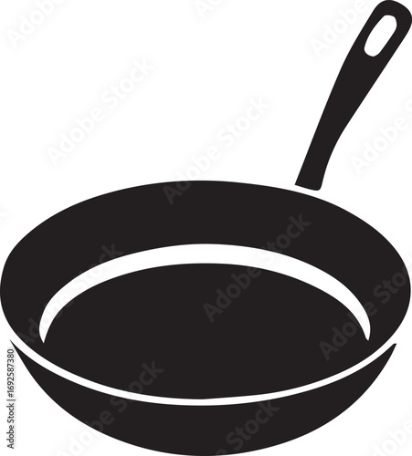 Frying Pan Silhouette Vector — Cookware Icon, Kitchen Utensil Clipart