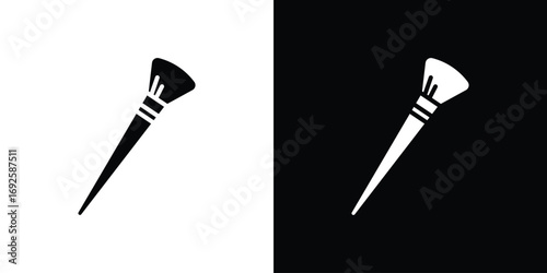 Makeup brush icon logo. simple graphic symbols