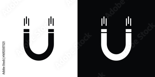 Magnet icon logo. simple graphic symbols