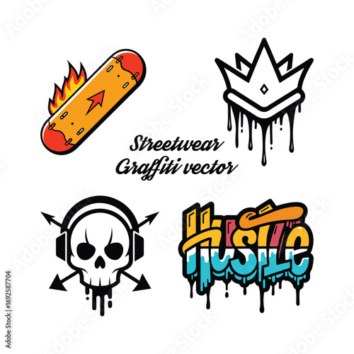 vector illustration of  streetwear graffiti design