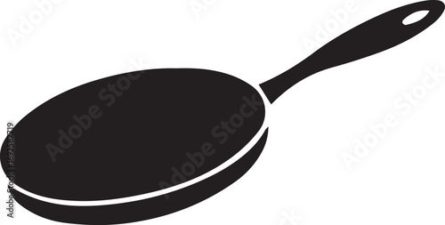 Frying Pan Silhouette Vector — Cookware Icon, Kitchen Utensil Clipart