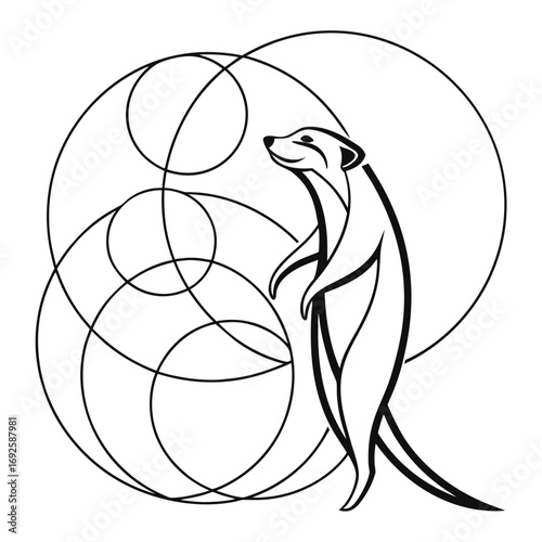 Meerkat standing on hind legs illustration
