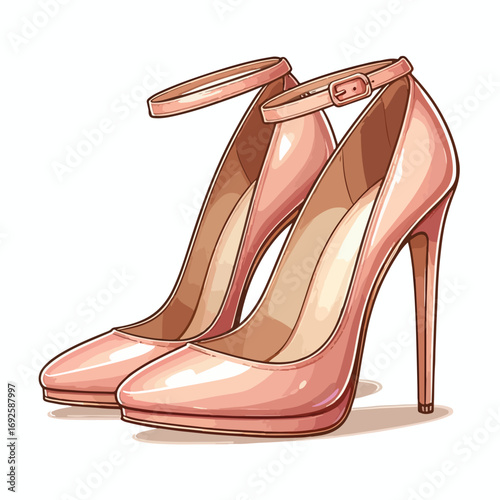  Vector image of beautiful high heels