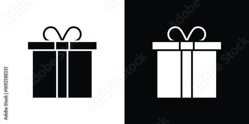 Gift box icon logo. simple graphic symbols