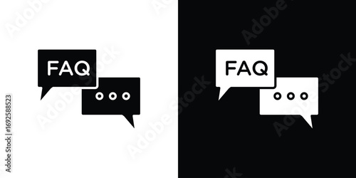 FAQ icon logo. simple graphic symbols