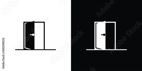 Entrance door icon logo. simple graphic symbols