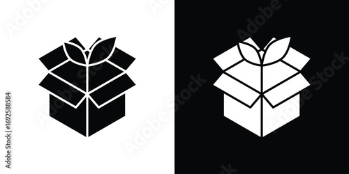 Eco packaging icon logo. simple graphic symbols