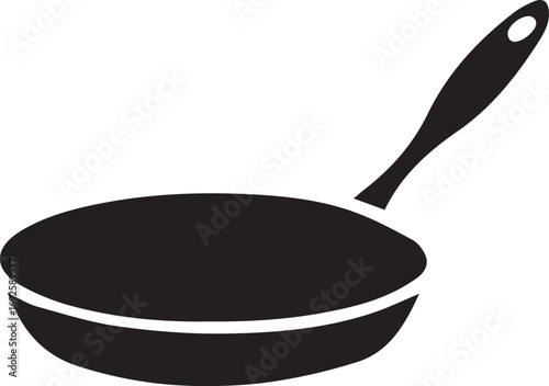 Frying Pan Silhouette Vector — Cookware Icon, Kitchen Utensil Clipart