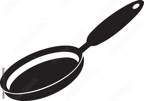Frying Pan Silhouette Vector — Cookware Icon, Kitchen Utensil Clipart
