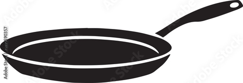 Frying Pan Silhouette Vector — Cookware Icon, Kitchen Utensil Clipart