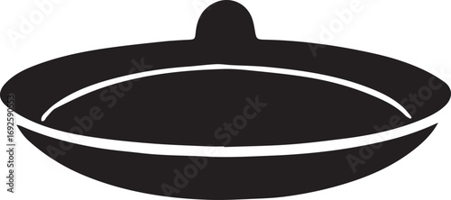 Frying Pan Silhouette Vector — Cookware Icon, Kitchen Utensil Clipart