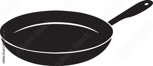 Frying Pan Silhouette Vector — Cookware Icon, Kitchen Utensil Clipart