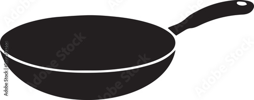 Frying Pan Silhouette Vector — Cookware Icon, Kitchen Utensil Clipart