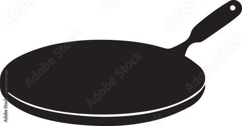 Frying Pan Silhouette Vector — Cookware Icon, Kitchen Utensil Clipart