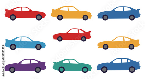 colorful cars arranged neatly in rows and columns