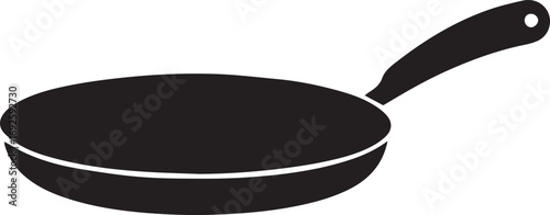 Frying Pan Silhouette Vector — Cookware Icon, Kitchen Utensil Clipart