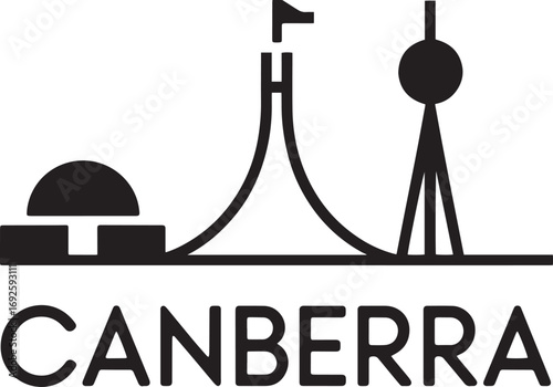 Canberra's Iconic Landmarks A Striking Vector Illustration of Australian Capital Territory