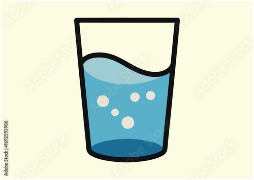 Full glass of water Icon, Full glass of water vector