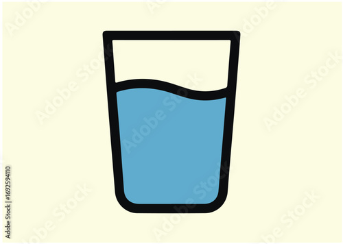 Full glass of water Icon, Full glass of water vector