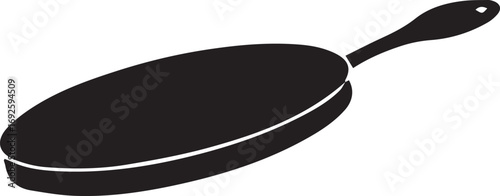 Frying Pan Silhouette Vector — Cookware Icon, Kitchen Utensil Clipart