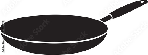Frying Pan Silhouette Vector — Cookware Icon, Kitchen Utensil Clipart